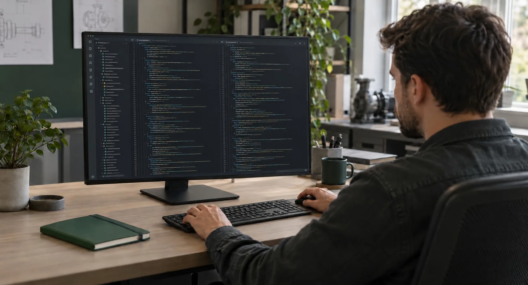 An engineer at a workstation